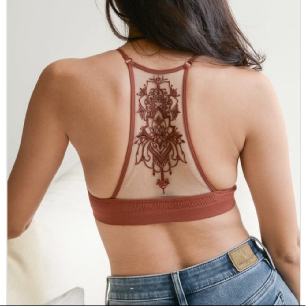 SOLD Full Figure Bralette Mesh Tattoo